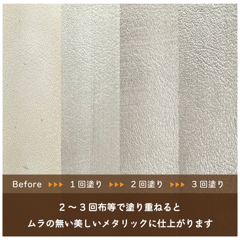 メタリックカラーの塗り重ねイメージ
