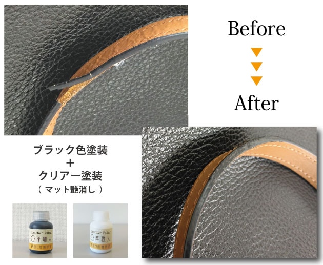 縁取り用補修液補修のビフォー＆アフター