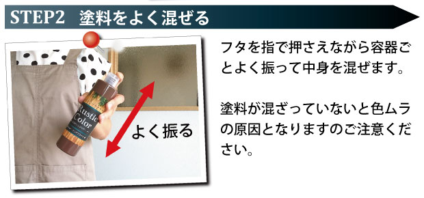 塗装方法STEP2:塗料をよく混ぜる