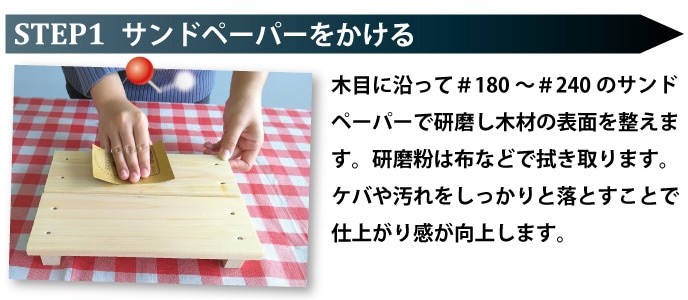 ステップ1：サンドペーパーをかける