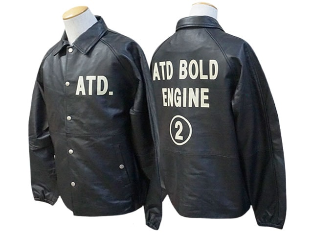 【AT-DIRTY/アットダーティー】2024SS「Leather Coach Jacket”BOLD  ENGINE”/レザーコーチジャケット”ボールドエンジン”」-WOLF PACK