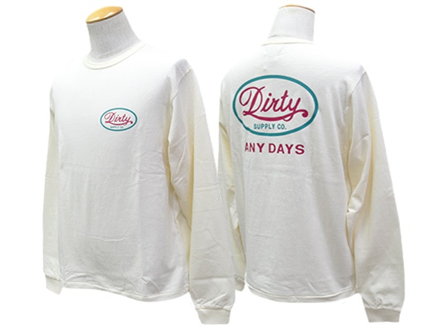 dab着用 Dirty A Tシャツ 白 全2色【AT-DIRTY/アットダーティー】2026AW「Any Days L/S Tee/エニー
