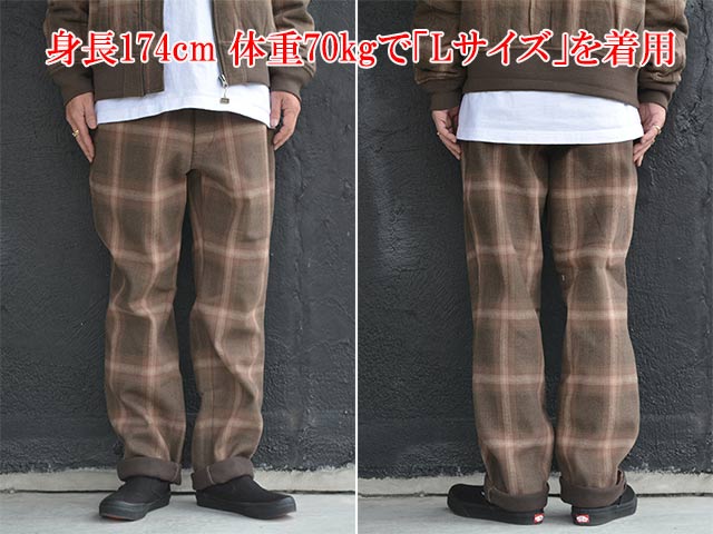 全2色【BLUCO/ブルコ】2025AW「Ombre Check Warm Easy Pants/オンブレ