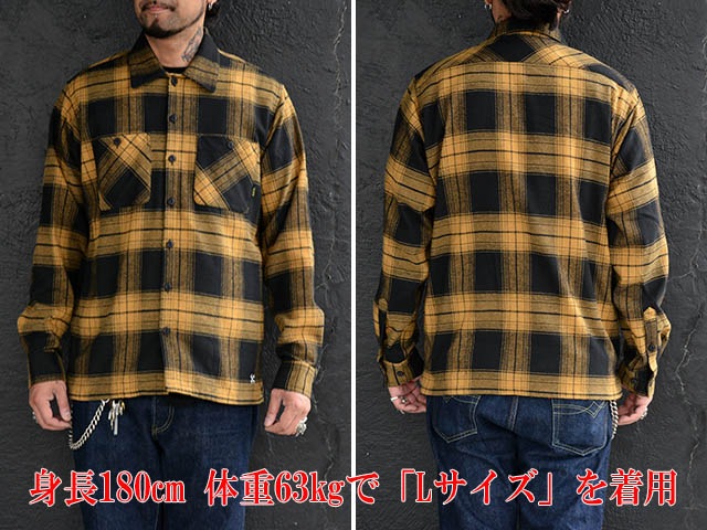 BLUCO(ブルコ) OL-1147 OMBRE CHECK 3色(BLU YLW FLANNEL SHIRTS GRY