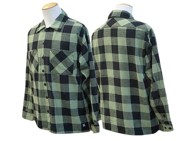 全3色【BLUCO/ブルコ】2023AW「Buffalo Check L/S Flannel  Shirts/バッファローチェックロングスリーブフランネルシャツ」(1148)(BWG/UNCROWD/アンクラウド/アメカジ/ハーレー/バイカー/ホットロッド/WOLF  PACK/ウルフパック)-WOLF