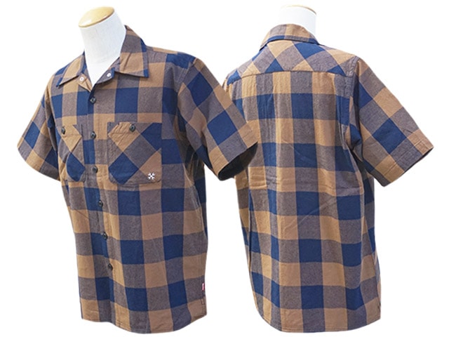 全3色【BLUCO/ブルコ】2024SS「Buffalo Check S/S Work  Shirts/バッファローチェックショートスリーブワークシャツ」(143-21-003)-WOLF PACK