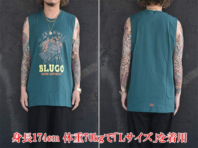 全4色【BLUCO/ブルコ】2026SS「No Sleeve Print Tee”遊鷹