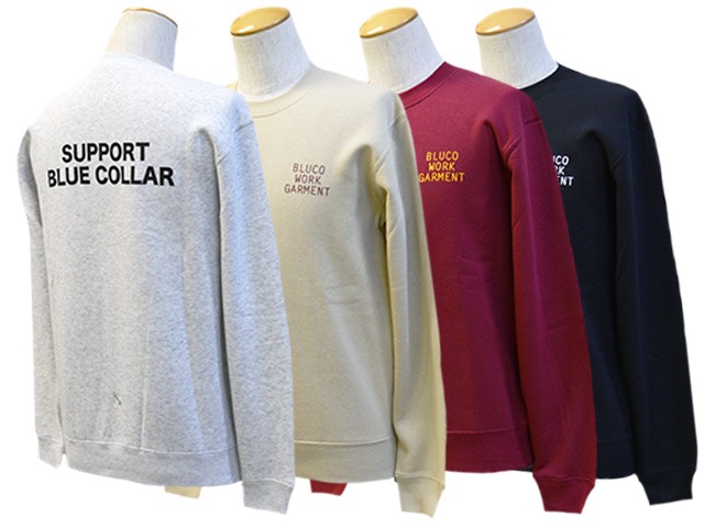 全4色【BLUCO/ブルコ】2023AW「Sweat  Shirts”Support”/スウェットシャツ”サポート”」(1212)(BWG/UNCROWD/アンクラウド/アメカジ/ハーレー/バイカー/バイク/ホットロッド/ホイールズアパレル/WOLF  PACK/ウルフパック)-WOLF PACK