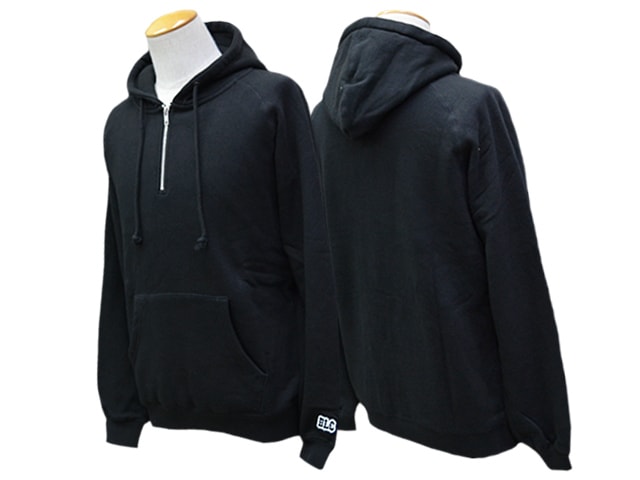 STONE  ブラック フルジップ トレーナー Champion Powerblend Half Zip Sweat/チャンピオン パワー