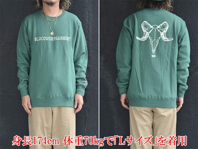 全3色【BLUCO/ブルコ】2026AW「Sweat Shirt”BONES”/スウェットシャツ