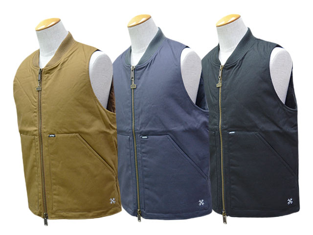 BLUCOジップアップ ベスト ブルコ ダック地 ワークベスト ハンティング