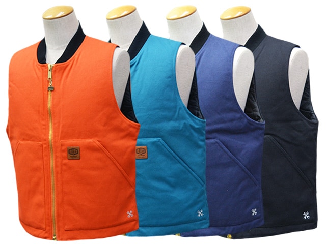 全4色【BLUCO/ブルコ】2026AW「Rib Collar Duck Vest/リブカラーダック