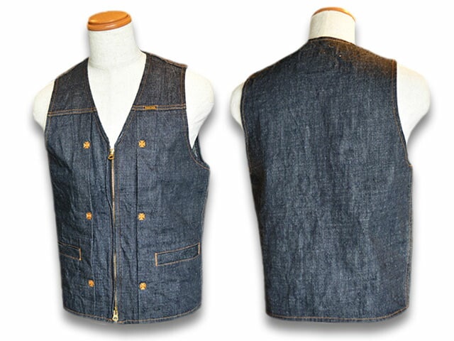 全3色【RED TAiL/レッドテイル】「Cross Denim Vest ”3rd”/クロス