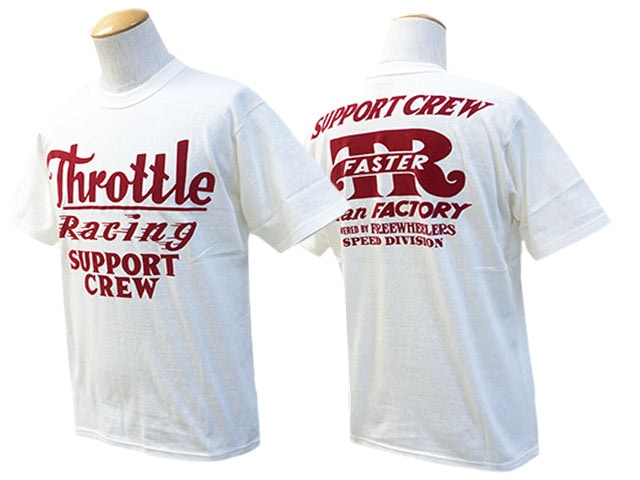 【FREE WHEELERS/フリーホイーラーズ】2024SS「Short Sleeve Crew Neck Tee”Throttle  Racing”/ショートスリーブクルーネックTee”スロットルレーシング”」(2425011)-WOLF PACK