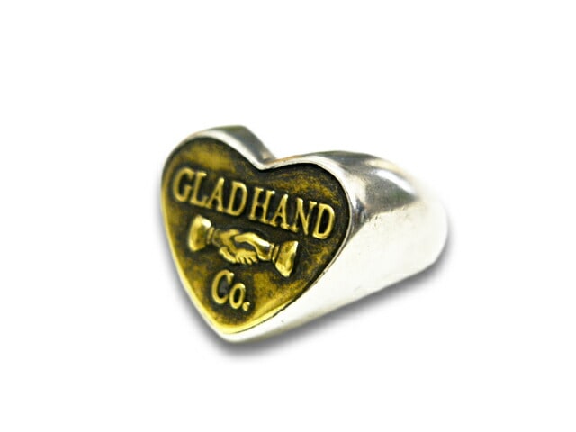 【GLAD HAND/グラッドハンド】「Button Ring”Heart Small”/ボタンリング”ハートスモール”」,  (GANGSTERVILLE/ギャングスタービル/WEIRDO/ウィアード/アメカジ/アクセサリー/プレゼント)-WOLF PACK