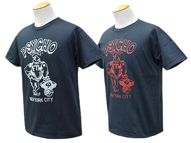 90年代 PSYCHO CYCLES プリン 長袖 Tee ハーレー　チョッパー 全2色【PSYCHO CYCLES/サイコサイクルス】「Printed Crew Neck Tee