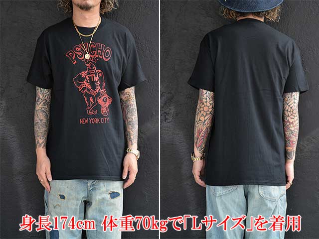 全2色【PSYCHO CYCLES/サイコサイクルス】「Printed Crew Neck Tee