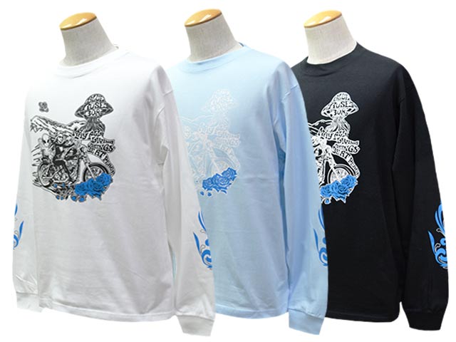 全3色【BLUE ROSE.308/ブルーローズ.308】「6.2oz Crew Neck L/S Tee