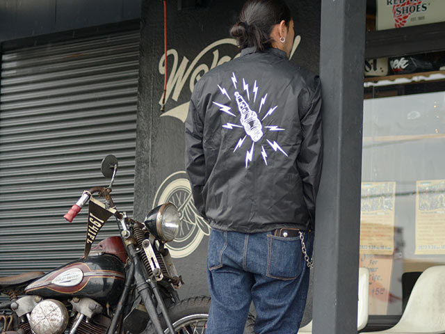 【WOLF PACK original/ウルフパックオリジナル】「Boa Lining Nylon Coach Jacket”Spark  Plug”/ボアライニングナイロンコーチジャケット”スパークプラグ”」, (Wheels Lovers ...