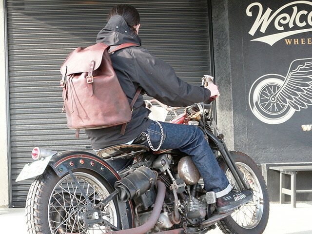 全2色【vasco/ヴァスコ】2023SS「Leather Army Rucksack Type2/レザーアーミーラックサック  タイプ2」(VS-204L2)(ハーレー/バイカー/アメカジ/ホットロッド/レザークラフト/プレゼント/WOLF PACK/ウルフパック)-WOLF  PACK