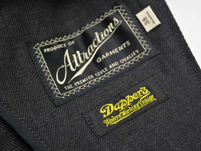 値下げ　Dapper's テーラードジャケット ブラック 全2色【ATTRACTIONS/アトラクションズ】×【Dapper's/ダッパーズ