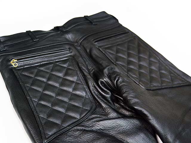 レザー パッド付きパンツ 黒 CYCLE NUT GARMENT/サイクルナットガーメント】「Long Rider Padd