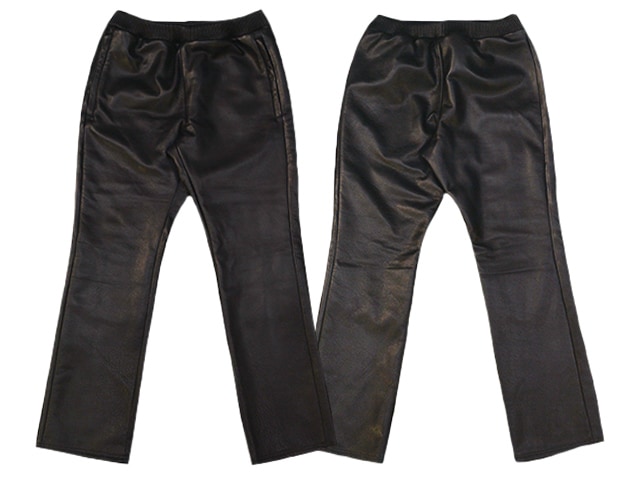 【MOSSIR by FINE CREEK&CO/モシール バイ ファインクリークアンドコー】「Washable Leather Straight  Track  Pants”LALK”/ウォッシャブルレザーストレートトラックパンツ”ラルク”」(MOPT022)【予約商品/2024年11-3月入荷予定】