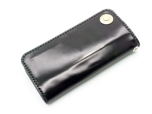 【FIRST ARROW's/ファーストアローズ】「Cordvan Leather Wallet with K18 Special  Concho/K18スペシャルコンチョ付きコードバンレザーウォレット」, (財布/アメカジ/ハーレー/プレゼント/WOLF  PACK/ウルフパック)-WOLF PACK