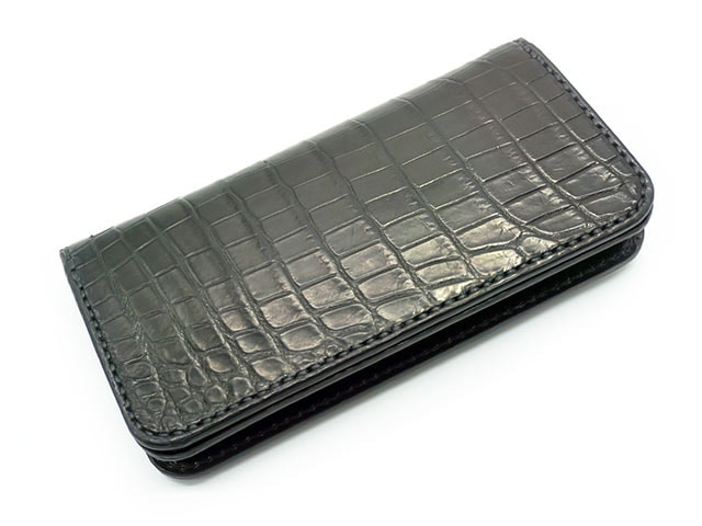 【FIRST ARROW's/ファーストアローズ】「Crocodile Leather Wallet with K18 Special  Concho/K18スペシャルコンチョ付きクロコダイルレザーウォレット」(財布/アメカジ/ハーレー/プレゼント/WOLF  PACK/ウルフパック)-WOLF