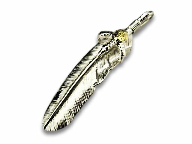 【FIRST ARROW's/ファーストアローズ】「Eagle Grab Large Feather with K18”Right”/K18付  イーグルグラブラージフェザー”右向き”」(P-568R), (ネイティブ/インディアン/アメカジ/ハーレー/アクセサリー/プレゼント/WOLF 