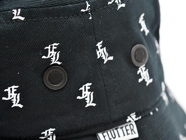 FLUTTER バケットハット XL ブラック 全3色【FLUTTER/フラッター】2026SS「O/E Cotton Twill Bucket Hat/O/E