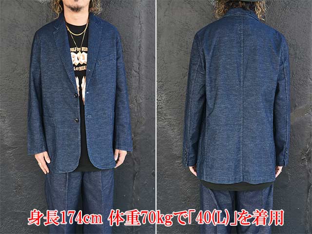 値下げしました！Nigel　ジャケット　インディゴ FULLCOUNT/フルカウント】2026AW「Indigo Pique Unstructured Jacket