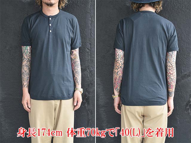 全2色【FULLCOUNT/フルカウント】「Flat Seam Heavy Weight Henley Tee