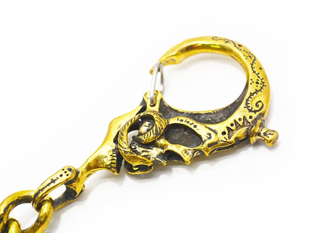 galcia/ガルシア】「Mexican Skull&Playing Hand Brass Wallet Chain