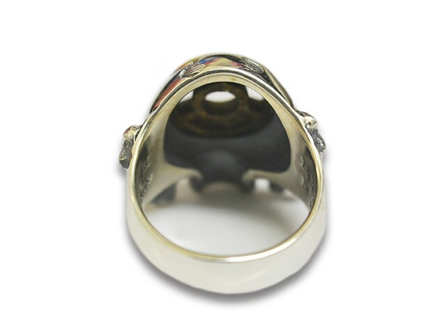 【HWZN BROSS/ハウゼンブロス】「Bombsight Skull  Ring/ボムサイトスカルリング」(Silver925×Brass)(ホイールズアパレル/アメカジ/ハーレー/チョッパー/ボバー/カスタム/ホットロッド/アクセサリー/プレゼント/WOLF  PACK/ウルフパック)-WOLF