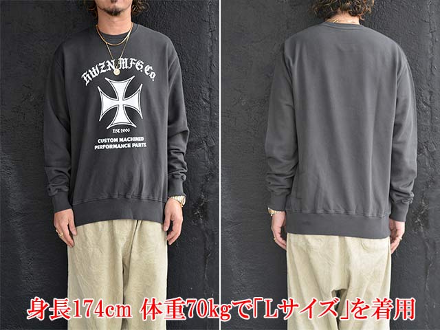 全2色【HWZN BROSS/ハウゼンブロス】2025AW「Iron Cross Crew Neck