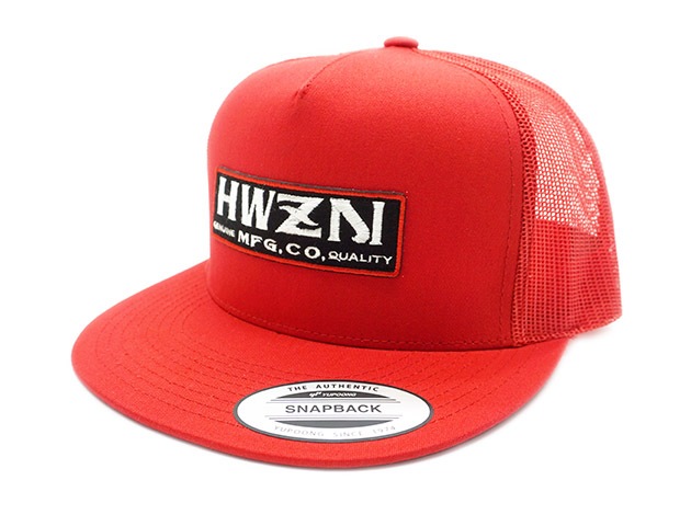 全4色【HWZN BROSS/ハウゼンブロス】2023SS「Box Logo Classic Trucker Mesh  Cap/ボックスロゴクラシックトラッカーメッシュキャップ」(ホイールズアパレル/チョッパー/アメカジ/ホットロッド/ハーレー/バイク/WOLF  PACK/ウルフパック)-WOLF