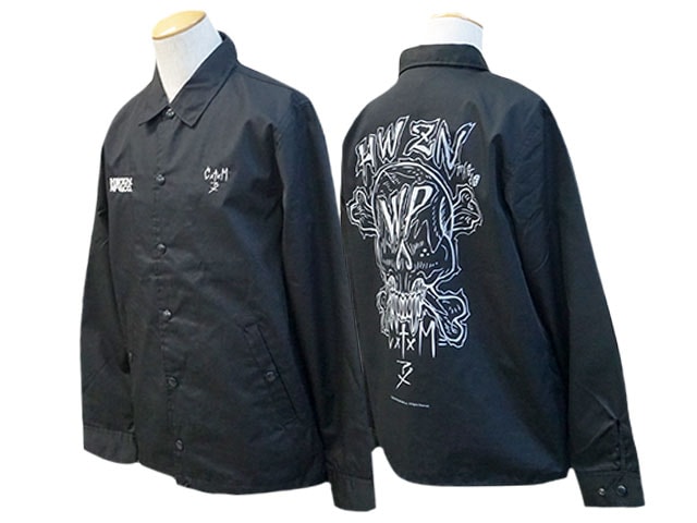 【HWZN BROSS/ハウゼンブロス】×【Cool Tattooing Masato/クールタトゥーイングマサト】×【WOLF  PACK/ウルフパック】「WP Skull T/C Coach  Jacket/WPスカルT/Cコーチジャケット」(ホイールズアパレル/アメカジ/ホットロッド/ハーレー/バ...