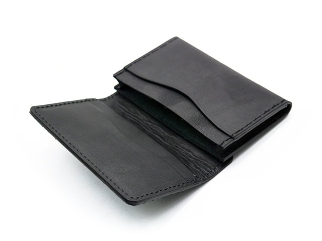 HWZN ブラックレザー小物入れ　ハウゼンブロス HWZN BROSS/ハウゼンブロス】「Pythone Leather Card Case/パイソン