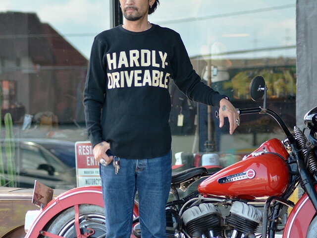 【HARDLY-DRIVEABLE/ハードリードライバブル】「Heavy Thermal L/S Tee/ヘビーサーマルロングスリーブTee」,  (ホイールズアパレル/アメカジ/ホットロッド/ハーレー/バイク/WOLF PACK/ウルフパック)-WOLF PACK