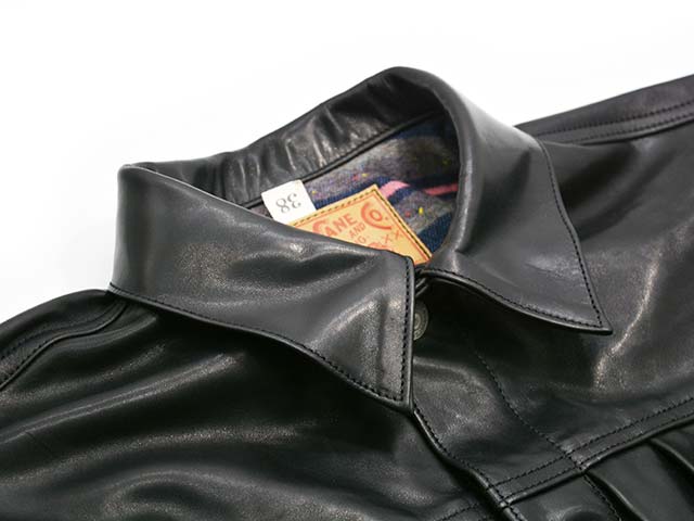 SUGAR CANE シュガーケーン ブラックホースハイド レザージャケット 2nd 1953モデル ボーダーウールブランケット裏地 馬革 茶芯 SC80681 【2025年秋冬新作】 SUGAR CANE/シュガーケーン】2025AW「BLACK HORSEHIDE LEATHER JACKET