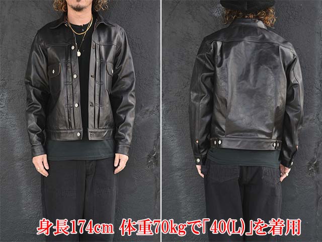 HasyuDainese レザージャケット ブラック SUGAR CANE/シュガーケーン】2025AW「BLACK HORSEHIDE LEATHER JACKET