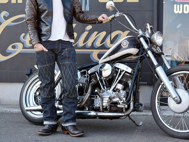 【TROPHY CLOTHING/トロフィークロージング】「Double Knee Narrow Dirt  Denim/ダブルニーナローダートデニム」(1608)(アメカジ/ハーレー/バイク/東京インディアンズ/ホットロッド/ミリタリー/WOLF