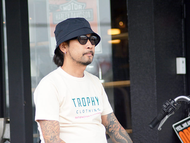 全2色【TROPHY CLOTHING/トロフィークロージング】2023SS「Monochrome Bucket  Hat/モノクロームバケットハット」(TR23SS-706)(アメカジ/ハーレー/バイク/プレゼント/ホットロッド/インディアン/東京インディアンズ/WOLF 