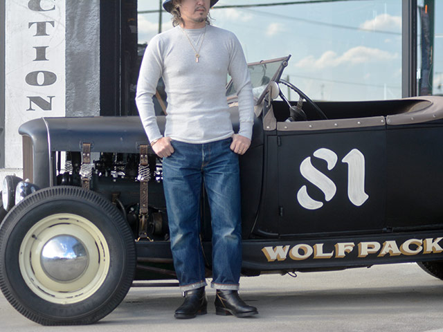 全3色【TWO MOON/トゥームーン】「Double V Thermal L/S Tee/ダブル