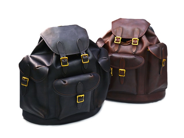 全2色【vasco/ヴァスコ】「Leather Army Rucksack/レザーアーミー