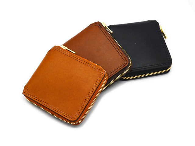 全3色【vasco/ヴァスコ】「Leather Voyage Round Zip Short Wallet