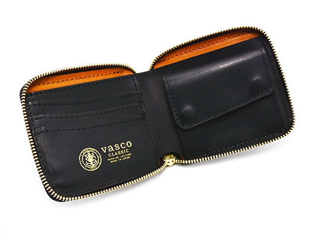 全3色【vasco/ヴァスコ】「Leather Voyage Round Zip Short Wallet