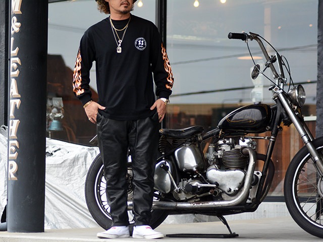 ●【新作】ViSE REDTAIL ファイアーパターン ロンT 黒 XL 新品 HARLEY DAVIDSON ロンT