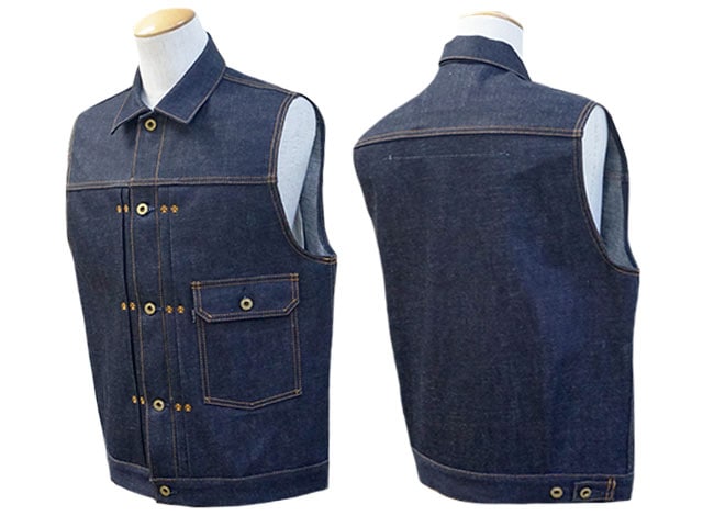 全2色【RED TAiL/レッドテイル】「Cross Denim Vest”4th”/クロスデニムベスト”フォース”」(RKK-342)-WOLF  PACK